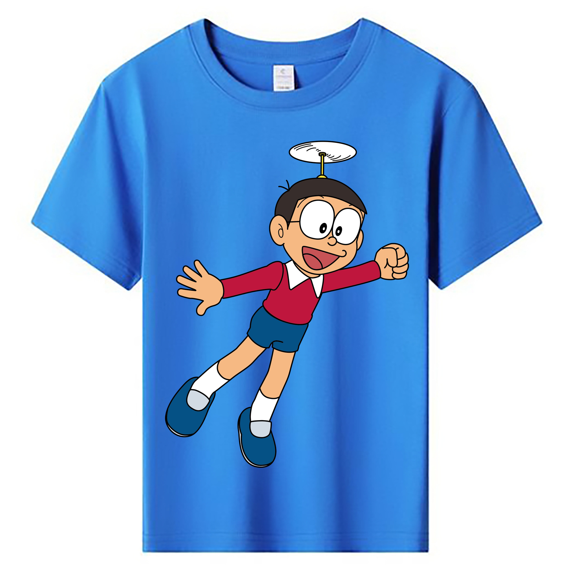 （画像用） ドラえもん 野比 のび太 Doraemon Nobita Nobi 綿100％キッズTシャツ（フロントプリント）